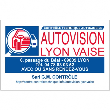 AUTOVISION - Carte De Rendez-vous Et De Visite - Modèle B